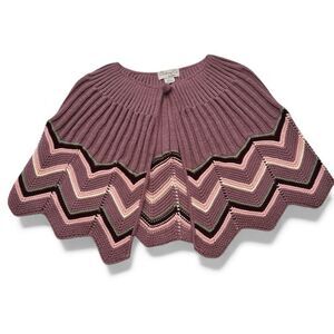 Clothing Co. by Notations Women's Chevron Knit Cape Poncho Multicolor One Size